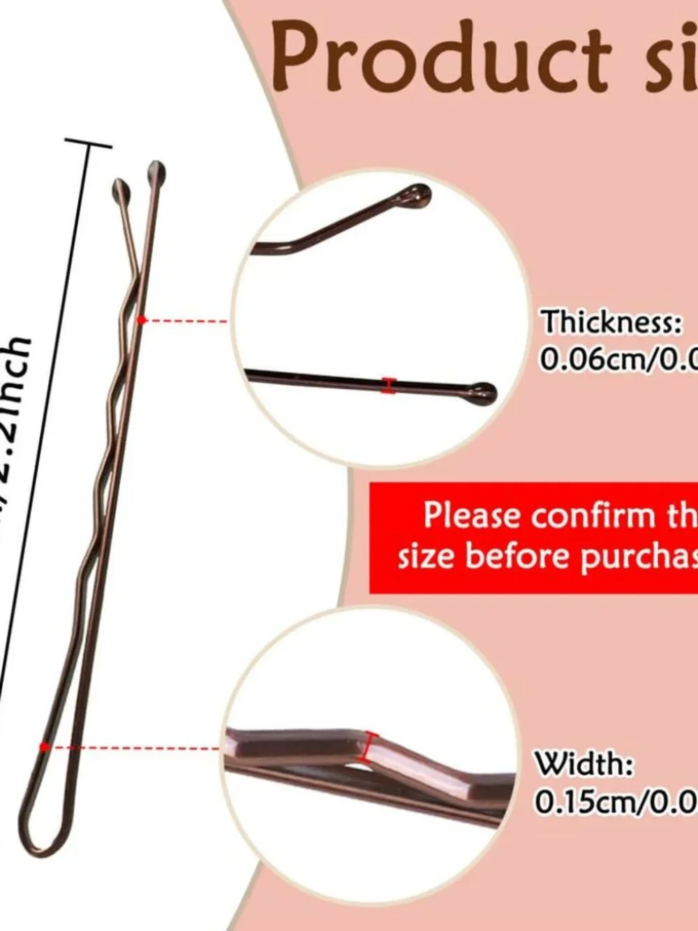 Bobby Pins Brown, 330 Count 2.2 Inch Hair Pins With Cute Box, Premium Bobby Pin